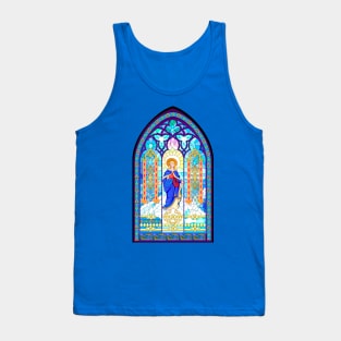 Gothic stained glass window with virgin Mary Tank Top